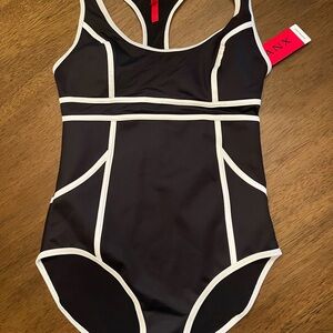 Black and White One-Piece Swimsuit